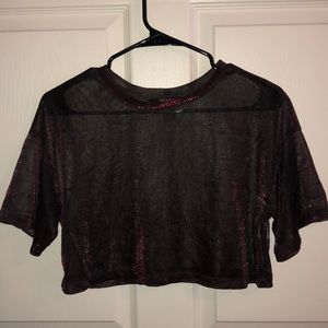 Purple sheer crop top